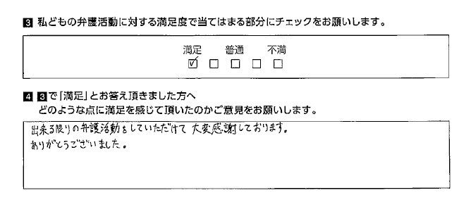 出来る限りの弁護活動をしていただけた